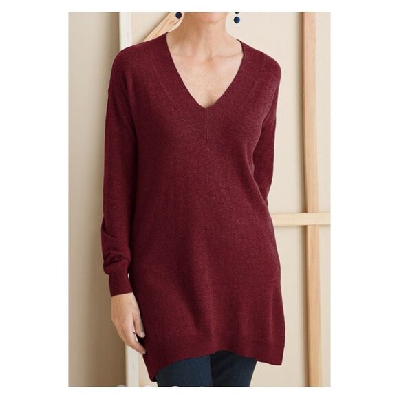 Chicos Women’s L V Neck Relaxed Fit Tunic Sweater - Picture 1 of 9